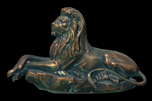 Bronze lion figurine