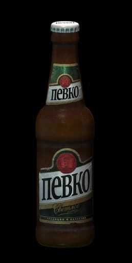 Bottle of Pevko Light beer